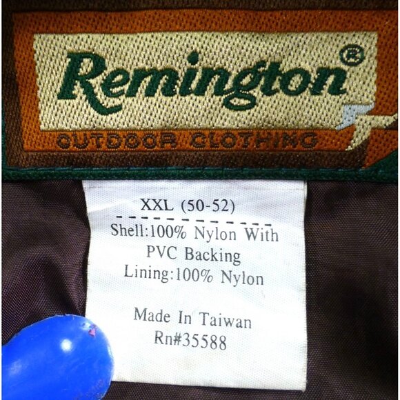 Remington Mens XXL Camouflage Outdoor Hooded Rain Jacket Nylon PVC Backing *Flaw - Picture 3 of 16